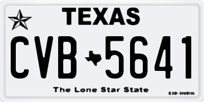 TX license plate CVB5641