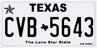 TX license plate CVB5643