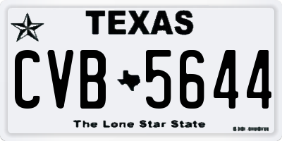 TX license plate CVB5644