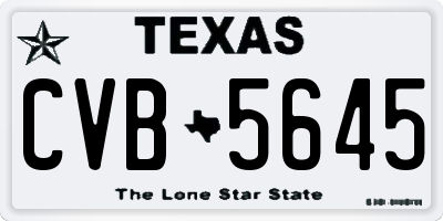 TX license plate CVB5645
