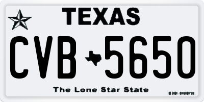 TX license plate CVB5650