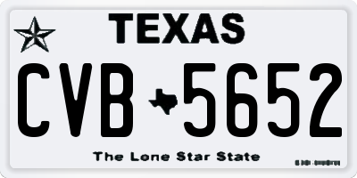 TX license plate CVB5652