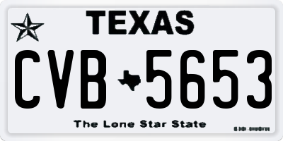 TX license plate CVB5653