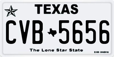 TX license plate CVB5656