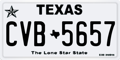 TX license plate CVB5657