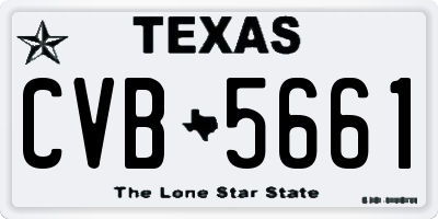 TX license plate CVB5661