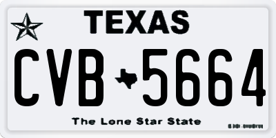 TX license plate CVB5664