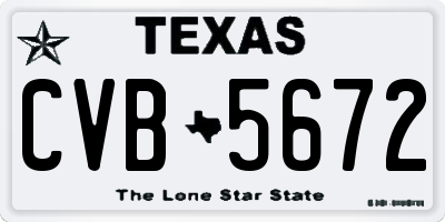 TX license plate CVB5672