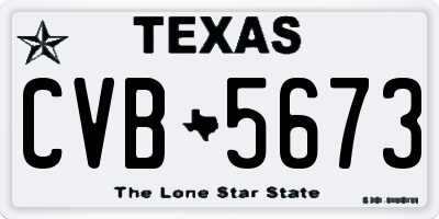 TX license plate CVB5673