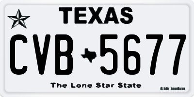 TX license plate CVB5677