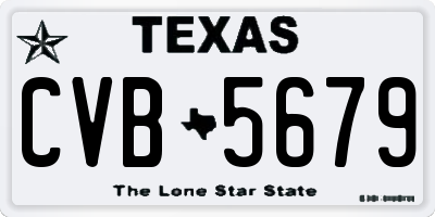 TX license plate CVB5679