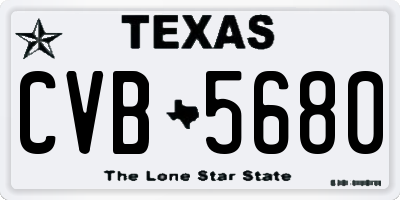 TX license plate CVB5680