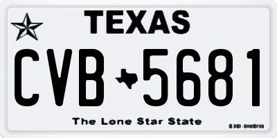 TX license plate CVB5681