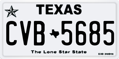 TX license plate CVB5685