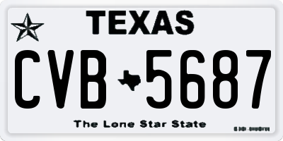 TX license plate CVB5687
