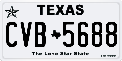 TX license plate CVB5688