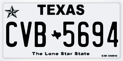 TX license plate CVB5694