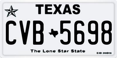 TX license plate CVB5698