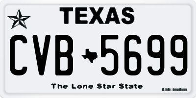 TX license plate CVB5699