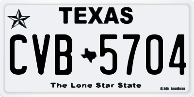 TX license plate CVB5704