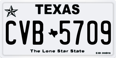 TX license plate CVB5709