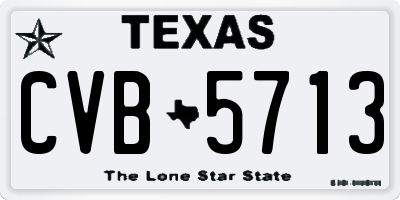 TX license plate CVB5713