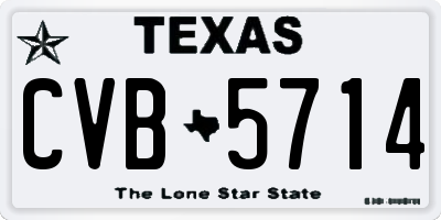 TX license plate CVB5714