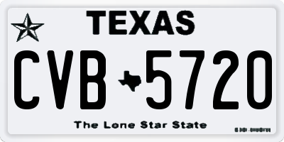 TX license plate CVB5720