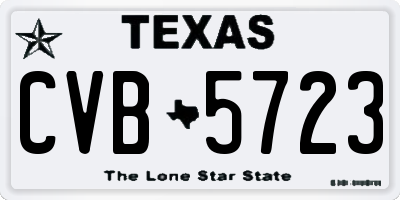 TX license plate CVB5723