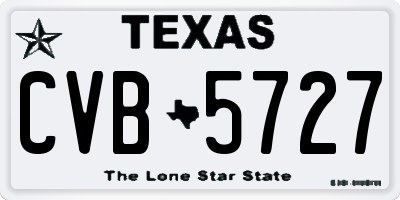 TX license plate CVB5727