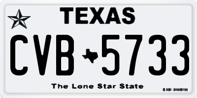 TX license plate CVB5733