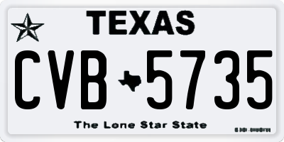 TX license plate CVB5735