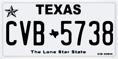 TX license plate CVB5738