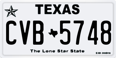 TX license plate CVB5748