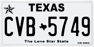 TX license plate CVB5749