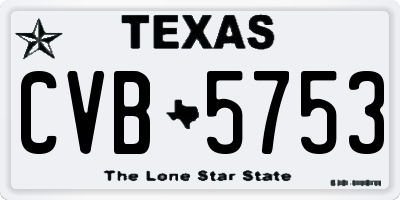 TX license plate CVB5753
