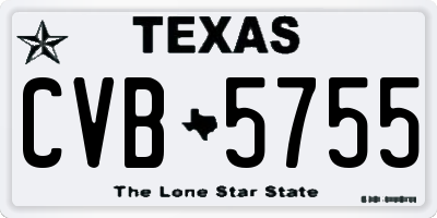 TX license plate CVB5755
