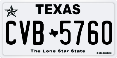 TX license plate CVB5760