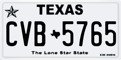 TX license plate CVB5765