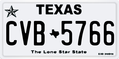 TX license plate CVB5766