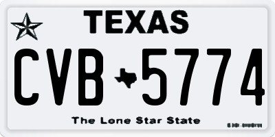 TX license plate CVB5774