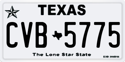 TX license plate CVB5775