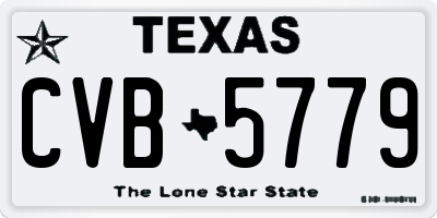 TX license plate CVB5779