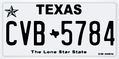 TX license plate CVB5784