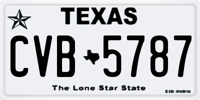 TX license plate CVB5787