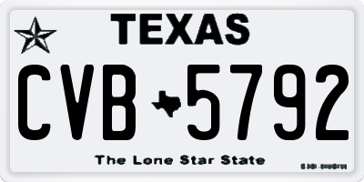 TX license plate CVB5792