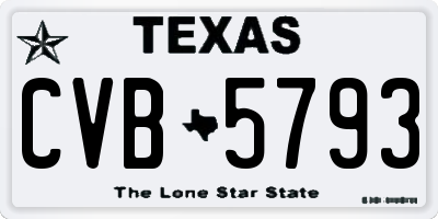 TX license plate CVB5793