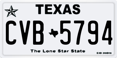 TX license plate CVB5794