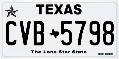 TX license plate CVB5798
