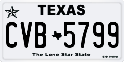 TX license plate CVB5799